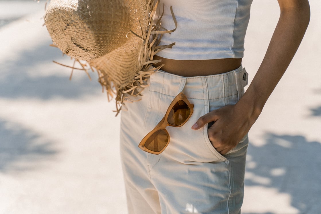 Woman in White Casual Clothes