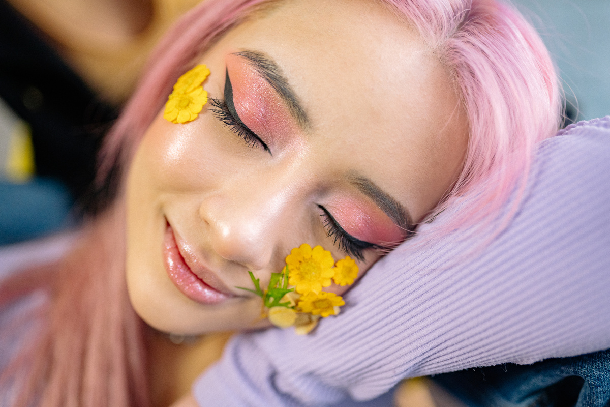 A Woman With Pink Hair